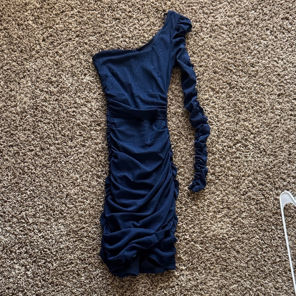 Windsor Navy One-Shoulder Dress